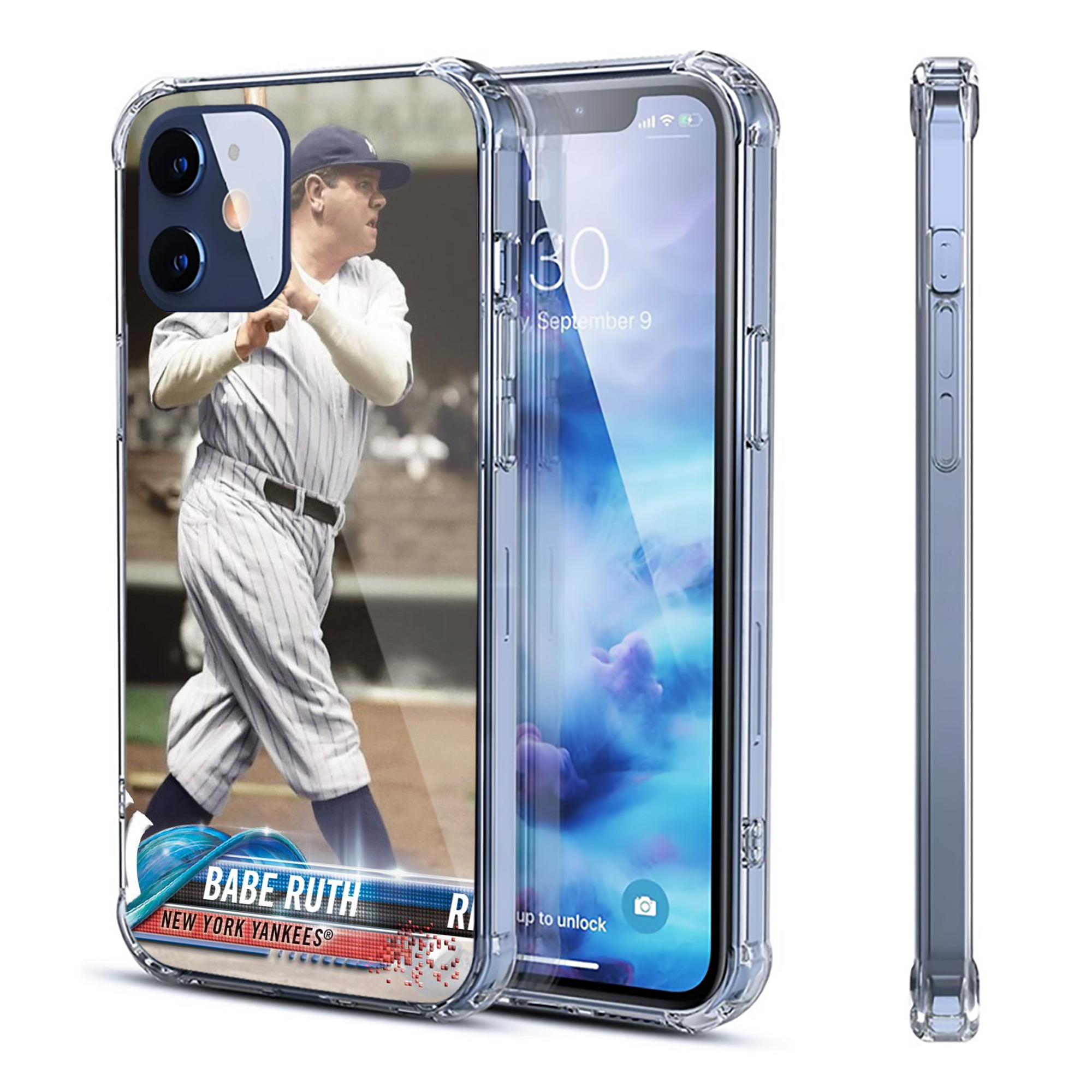 Babe Ruth 16 Clear IPhone 12 Case – Soft TPU With UV Print – Enhanced Drop Protection, Precise Fit, Anti-Fingerprint, Customizable Design, Scratch-Resistant, Yellow-Resistant
